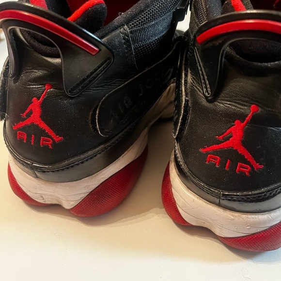 Nike Air Jordan 6 Rings 'Bred' Black Red Mens Sz 8.5 Shoes 322992 062 - Picture 7 of 12